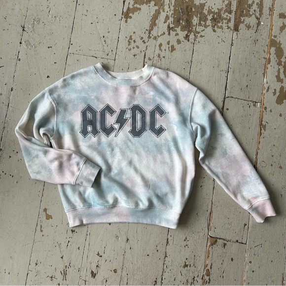 AC/DC Tie Dye Crew Neck Band Sweatshirt - Picture 1 of 11